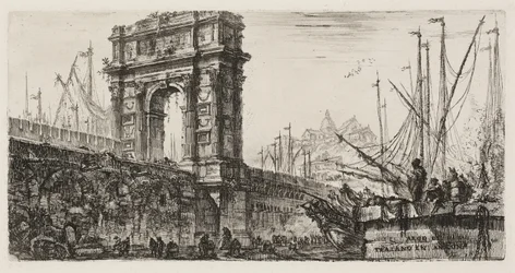 Boog van Trajanus in Ancona, plaat 28 uit Enkele Zichten van Triomfbogen en andere monumenten