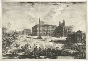 Gezicht op het Lateraan te Rome met de Sint-Jan van Lateranen