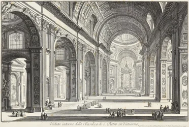 Interieur van de Sint-Pietersbasiliek in het Vaticaan