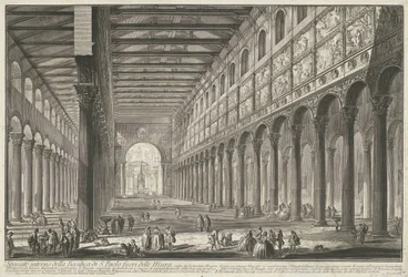 Interieur van de Sint-Paulus buiten de Muren te Rome (Gezichten op Rome)