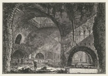 Interieur van de Tempel van Hercules Victor te Tivoli