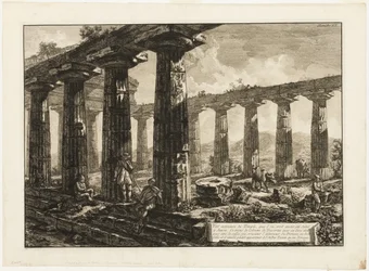 Interieur Zicht van de Tempel die naar men Gelooft Gewijd is aan Juno, uit Verschillende Zichten van Paestum
