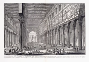 Interieur van de basiliek van Sint-Paulus buiten de muren