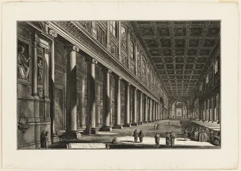 Interieur van de Basiliek van S. Maria Maggiore, uit 