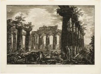 Interieurzicht van het zogenaamde College des Anfictions, uit Verschillende zichten van Paestum