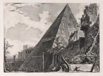 Piramide van C. Cestio, uit Vedute di Roma (Gezichten van Rome)