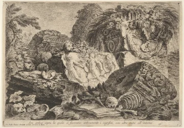 Plaat 7: Oud altaar waarop in de oudheid offers werden gebracht, omringd door anderen, 1743