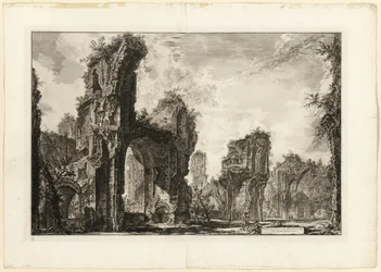 Ruïnes van de Xystus, de centrale hal van de Antonijnse Baden, uit Zichten op Rome