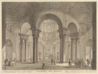 S. Constanza ten onrechte Tempel van Bacchus genoemd Veduta interna del Sepolcro di S..., ca. 1756