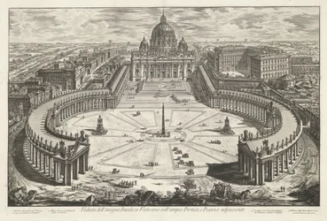 Sint-Pietersplein met de Sint-Pietersbasiliek te Vaticaanstad