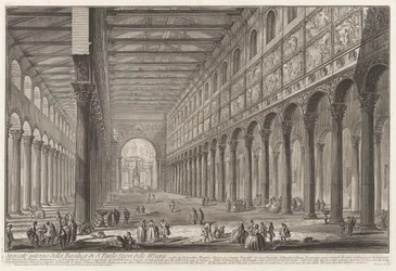 Doorsnede van de Basiliek van S. Paolo buiten de Muren