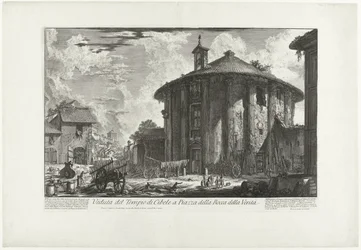 Tempel van Hercules Invictus te Rome Gezichten op Rome