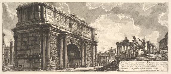 De Boog van Septimius Severus Arco di Severo, e Caracalla, ca. 1756