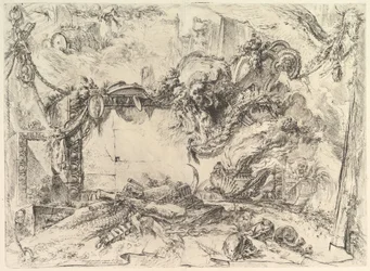 De monumentale tablet, uit Grotteschi Grotesques, ca. 1748