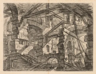 De Gevangenissen: Een Perspectief van Colonnades met Zig-Zag Trap, 1745-1750