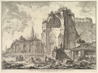 De Tempel van Venus en Roma ten onrechte Tempel van Sol en Luna genoemd, ca. 1759
