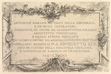 Titelpagina: Romeinse Oudheid van de Tijd van de Republiek en de Eerste Keizers Antich..., ca. 1748