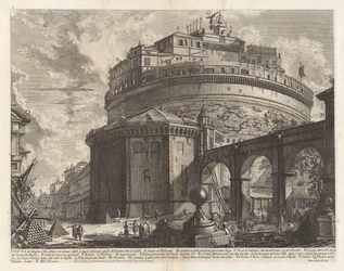 Gezicht op het mausoleum van keizer Hadrianus (nu Castel Sant