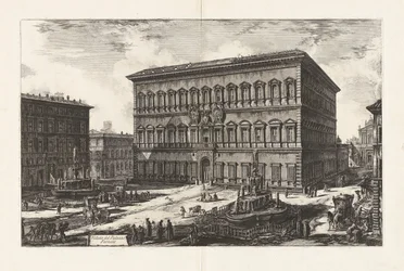 Veduta del Palazzo Farnese (Uitzicht op het Palazzo Farnese), uit Vedute di Roma (Gezichten van Rome)