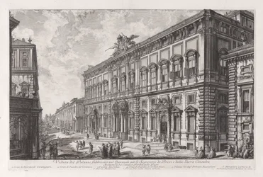 Veduta del Palazzo fabbricato sul Quirinale per le Segreteria de Brevi et della Sacra Consulta (Uitzicht op het Palazzo Gebouwd op het Quirinaal voor de Secretaris van de Brieven en de Heilige Raad), uit Vedute di Roma