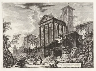 Veduta del Tempio di Ercole nella Città di Cora, dieci miglia lontano da Velletri, uit Vedute di Roma (serie)