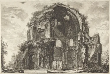 Gezicht op de achthoekige tempel van Minerva Medica