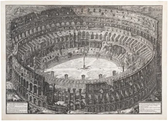 Gezicht op het Amfitheater Flavio, het Colosseum, 1776