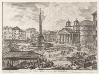 Veduta della Piazza della Rotunda (Uitzicht op de Piazza della Rotonda [met het Pantheon op de achtergrond]), uit Vedute di Roma (Gezichten van Rome)