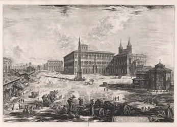 Veduta della Piazza, e Basilica di S. Giovanni in Laterano (Uitzicht op het Plein en de Basiliek van San Giovanni in Laterano), uit Vedute di Roma (Gezichten van Rome)