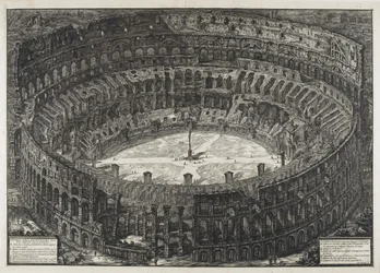 Uitzicht op het Flavische Amfitheater, het Colosseum, uit "Gezichten van Rome"