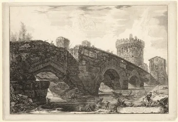 Uitzicht op Ponte Lugano aan de Anio, uit Zichten op Rome