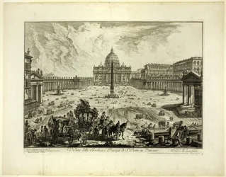 Uitzicht op de Sint-Pietersbasiliek en Piazza in het Vaticaan, van Views of Rome