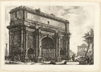 Zicht op de Boog van Septimius Severus, uit Zichten van Rome