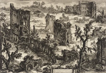 Gezicht op de Thermen van Titus