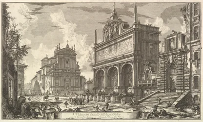 Uitzicht op de bron van de Acqua Felice, uit Vedute di Roma