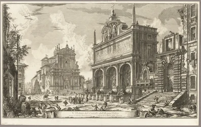 Uitzicht op de bron van de Acqua Felice, uit Uitzichten van Rome