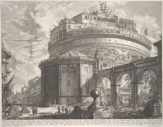 Uitzicht op het Mausoleum van de Keizer Hadrianus nu genaamd Castel S. Angelo...