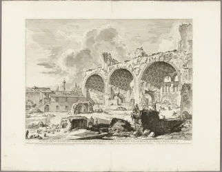 Zicht op de Resten van de Eetkamer van het Gouden Huis van Nero, gewoonlijk de Tempel van Vrede genoemd, uit Zichten van Rome