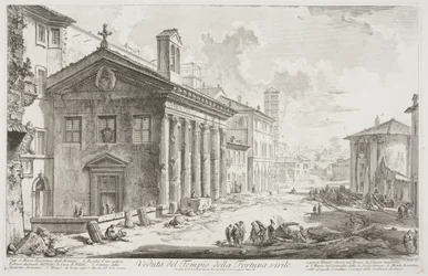 Uitzicht op de Tempel van Fortuna Virilis, nu de Armeense kerk van S. Maria Egizziaca