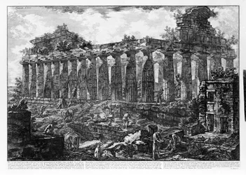 Uitzicht op de tempels van Paestum
