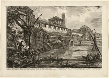 Uitzicht op de oude structuur gebouwd door Tarquinius Superbus genaamd de Bel Lido, en zoals anderen, gebouwd door Marcus Agrippa in de tijd van Augustus toen hij alle riolen die naar de Tiber leidden schoonmaakte, uit Zichten op Rome