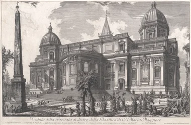 Uitzicht op de achteringang van de Basiliek van S. Maria Maggiore