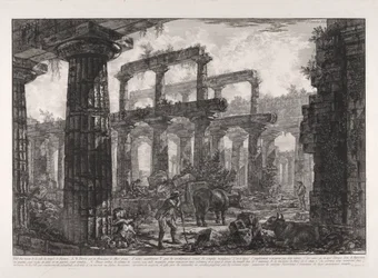 Vue des restes de la celle du Temple de Neptune (Uitzicht op de Resten van de Cella van de Tempel van Neptunus), uit Différentes vues de