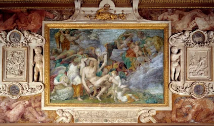 Fresco van de 5e zuidelijke travee van Galerie Francois I