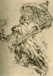 Een Moor met pijlkoker en parasol, 1752, 1928
