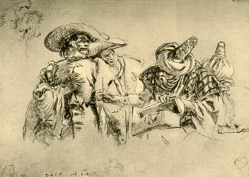Een Oosterse Handelaar in Juwelen en twee Europese Kooplieden, 1752-1753, 1928
