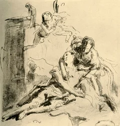 Angelica verzorgt de wonden van Medor, c1757, 1928