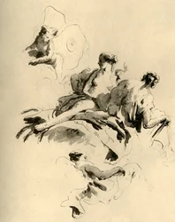Cupido en drie vrouwen, midden 18e eeuw, 1928