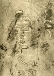 Hoofd van een jonge vrouw, midden 18e eeuw, 1928