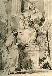 Madonna op de troon en twee bisschoppen, midden 18e eeuw, 1928